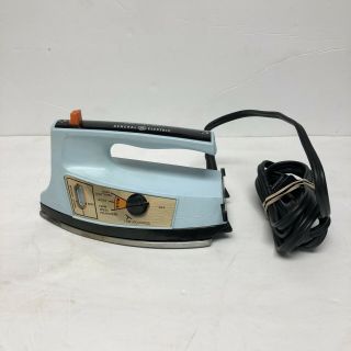 Vintage General Electric Light And Easy Iron Steamer Blue