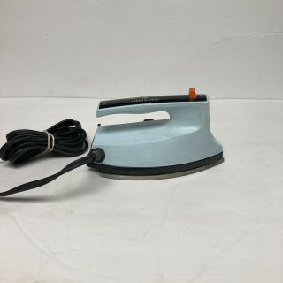 Vintage General Electric Light And Easy Iron Steamer Blue 2