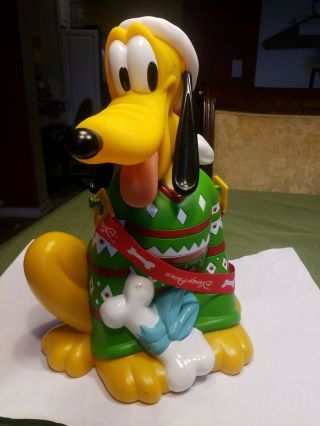 Disney Parks Popcorn Bucket Pluto Christmas Green Sweater Holiday 2017