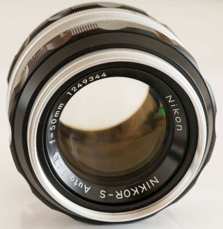Vintage Nikon Nikkor - S Auto 50mm F1.  4 Non Ai Lens For F Mount Cameras