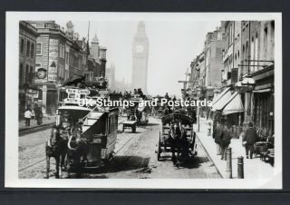 Old G W Wilson London Photo With Horse Drawn Trams & Westminster Bridge Behind