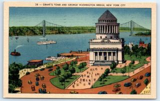 Postcard Ny 1938 York City Grant 