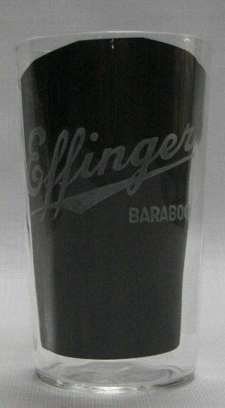 Effinger Beer,  Brewery,  Baraboo,  Wisconsin Early Etched Beer Glass