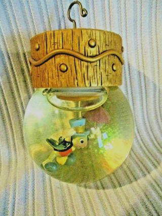 Disney Pinocchio Jiminy Cricket Upside Down Snow Globe Ornament