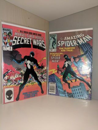 1st Appearances Of Black Suit Spider - Man (both Secret Wars 8 & Asm 252) Venom