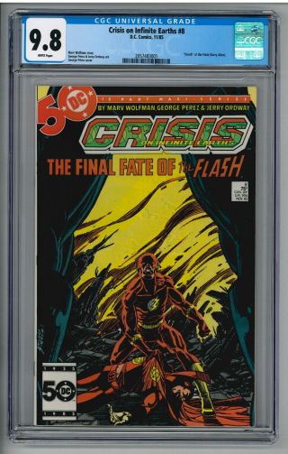 Crisis On Infinite Earths 8 Highest Cgc 9.  8 Grade Nm/mt White Pages Death Flash