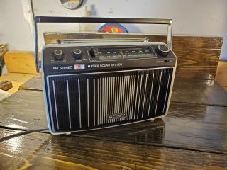 Vintage Sony Am/ Fm Stereo Portable Transistor Radio,  Model Mr - 9100w,  Mid Mod
