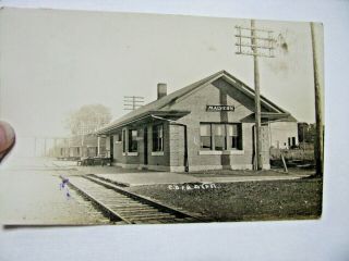 Real Photo Postcard - Malvern,  Iowa Train Depot - C.  B.  & Q.  -
