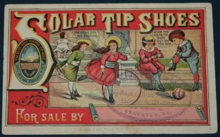 Solar Tip Shoes Trade Card - James Newton,  Staunton,  Va