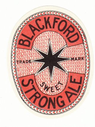 British Beer Label.  R & D Sharpe,  Blackford