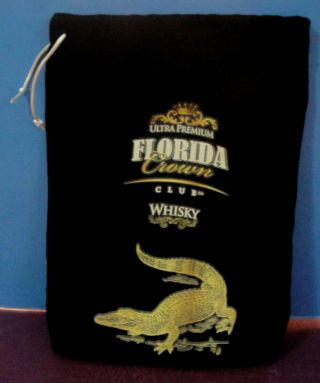 Crown Royal Ultra Premium Florida Crown Club Whisky Velvet Bag W/ Alligator