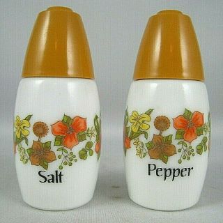 Vintage Corelle Indian Summer Salt And Pepper Shakers Gemco Floral Flowers