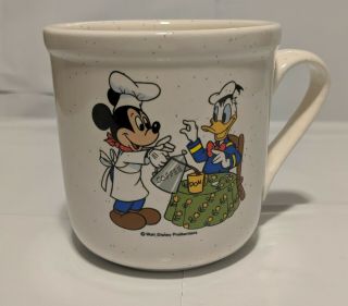 Vintage Walt Disney Mickey Mouse & Donald Duck Serving Don Coffee Cup Mug