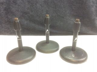 Set Of 3 Vintage Atlas Sound Microphone Stand Microphone Desk Stand.