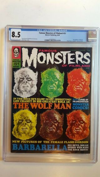 Famous Monsters Of Filmland 51 Cgc 8.  5 Wolfman Kong Vs Godzilla Gogos 1968