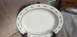 Longaberger Woven Traditions Classic Blue 12.  5 " Oval Serving Platter