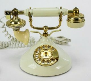 Radio Shack Rotary Dial French Style Telephone Ivory 43 - 326c