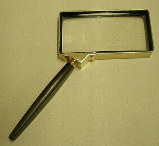 Vintage Gold Plated Magnifying Glass With Rosewood Handle