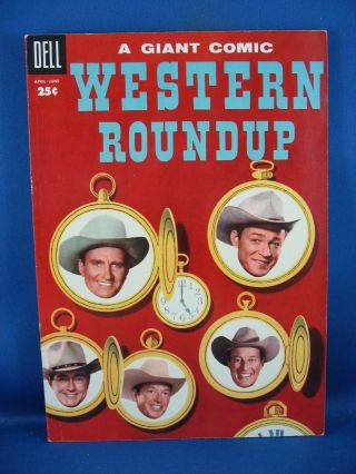 Dell Giant Western Roundup 10 Vf 1955 Photo Cover