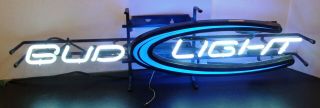 Bud Light Neon Sign Large 34 " X 9 " Anheuser - Busch,  Bar Quality Sign Prepaid