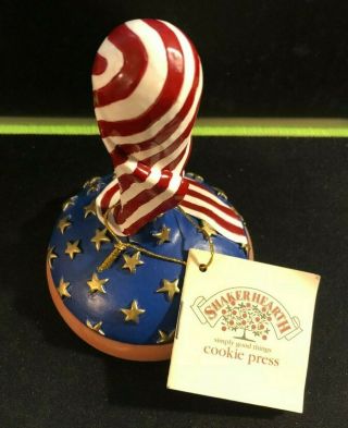 Patriotic American Flag Design Eagle Cookie Press Stamp Shaker Hearth July 4th