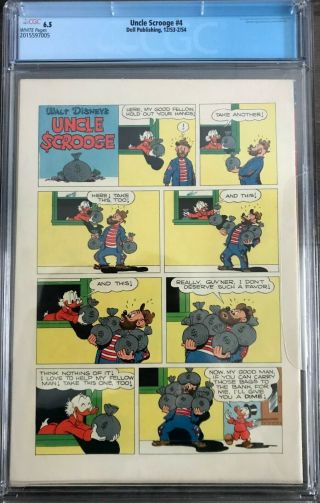 Uncle Scrooge 4 CGC 6.  5 Carl Barks story,  cover & art KEY ISSUE L@@K 2
