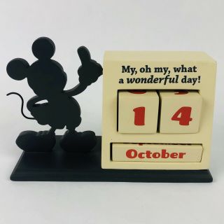 Hallmark Mickey Mouse Disney Heavy Resin Perpetual Desk Calendar Wonderful Day