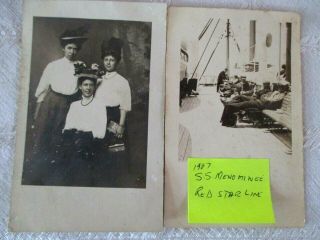 1907 - Rppc - Red Star Line - S.  S.  Menominee - Lucerne - Cruise Ship Boat - Photo Postcard -