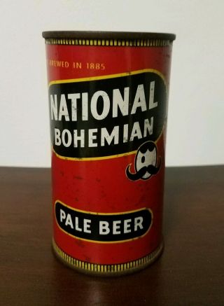 Vintage National Bohemian Beer Flat Top Empty Can Natty Boh Mr Boh Baltimore Md