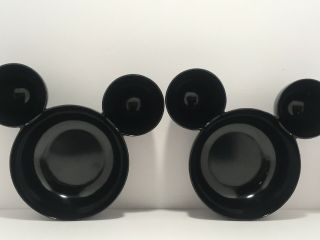2 Zak Designs Disneys Mickey Mouse Large Head Ears Chip & Dip Black Bowl Cereal
