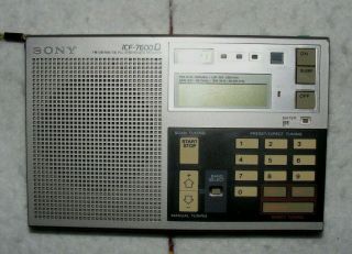 Sony Icf7600 D World Receiver,  Portable Fm,  Lw,  Mw & Sw Synthesised Clock Radio
