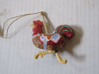 Lenox China Christmas Carousel Rooster Ornament 1989 Holiday Tree Vintage