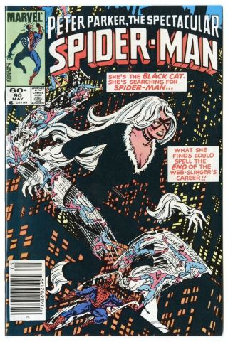 Spectacular Spider - Man 90 Nm/mt 9.  8 White Pages 1st App.  Black Costume B 1984