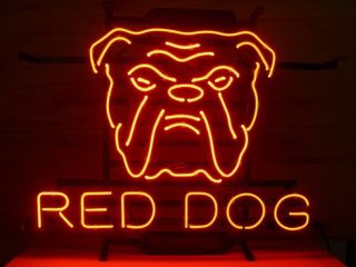 Red Dog Real Glass Tube Beer Bar Art Neon Light Sign [high Quality]