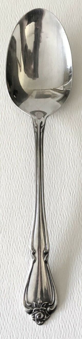1881 Rogers Stainless Oneida Arbor True Rose Large Serving Spoon Tablespoon
