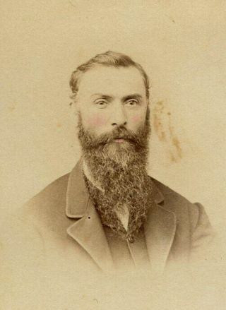 Civil War Era Antique Cdv Photo Man W Long Beard Fashion De Morat Philadelphia