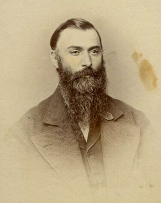 Civil War Era Antique Cdv Photo Man With Long Beard Fashion By Hinkle Germantown