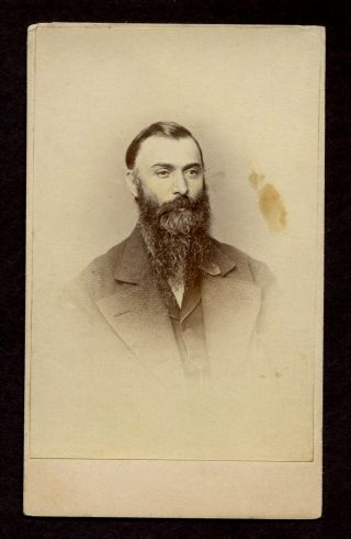 Civil war era Antique CDV Photo Man with long beard fashion by HINKLE GERMANTOWN 2