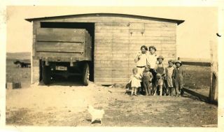 Rugged Living On The Farm,  Vintage B&w Snapshot,  Photo