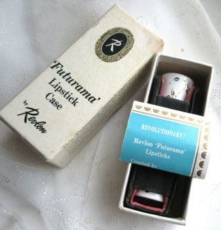 Vintage Revlon Futurama Lipstick Case Holder Box & Refill Van Cleef & Arpels