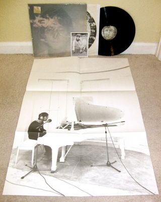 John Lennon Imagine Lp Orig 1st Press Apple W/inner,  Poster,  Postcard,  Shrink Nm