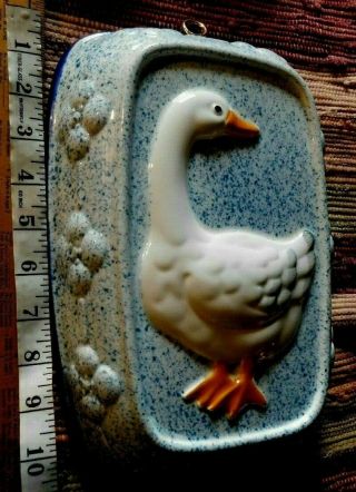 Vintage Duck With Blue & White Ceramic Mold Decor Gailstyn - Sutton Hand Painted