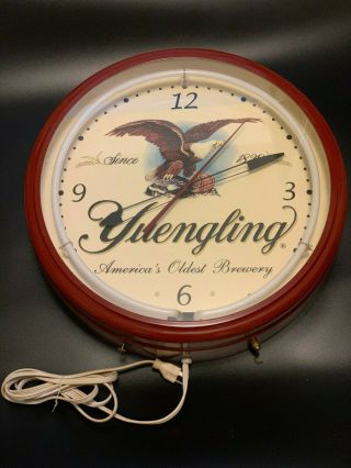 Yuengling Brewery Neon Clock Approx 20 " Man Cave Bar Rec Game Room