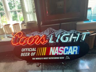 Large Neon Coors Light Official Beer Of Nascar Light Up Sign