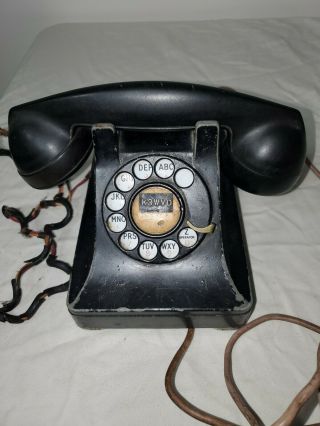 Vintage Bell System Western Electric Black Desk Rotary Phone 1939