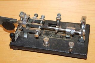 Vintage Telegraph Signal Key Keyer Bug Morse Code Bunnell Martin Flash