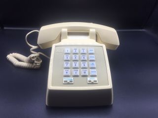 Vintage Phone At&t Beige Touch Tone Desk Memory Model 110