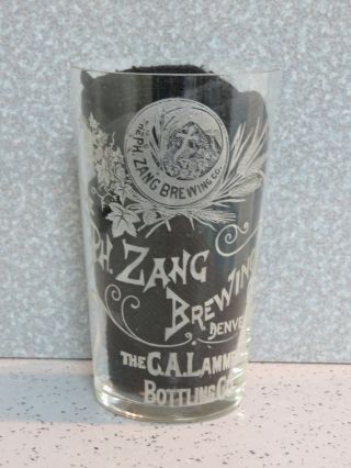 Ph Zang Brewing Co Pre - Pro Denver Etched Beer Glass - Stunning