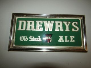 Drewrys Old Stock Ale Reverse On Glass Sign Drewrys Limited South Bend Ind