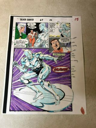 Silver Surfer 67 Art Color Guide Galactus In York 1992 Splash